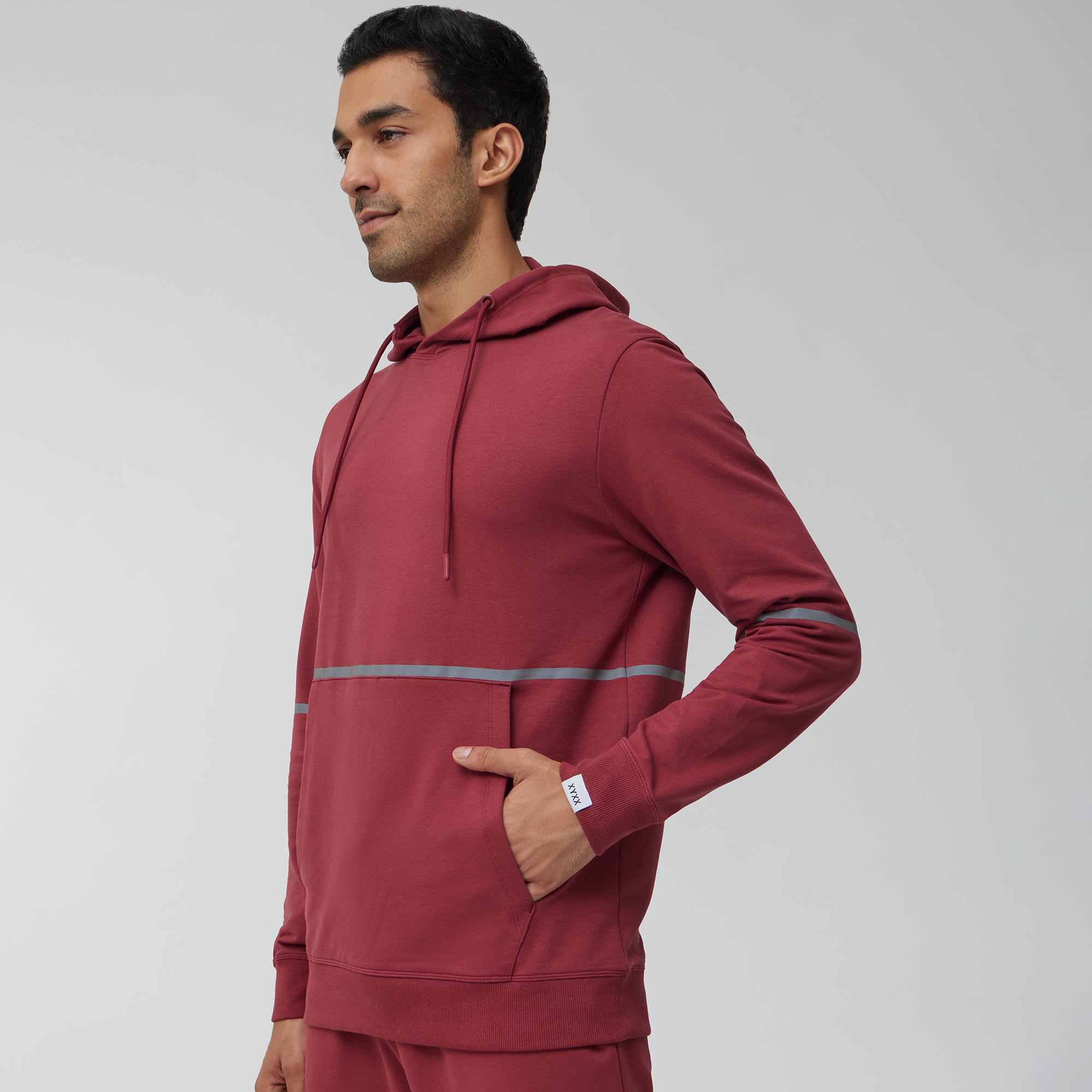 Ascent French Terry Cotton Blend Hoodie and Joggers Co-Ord Crimson Red