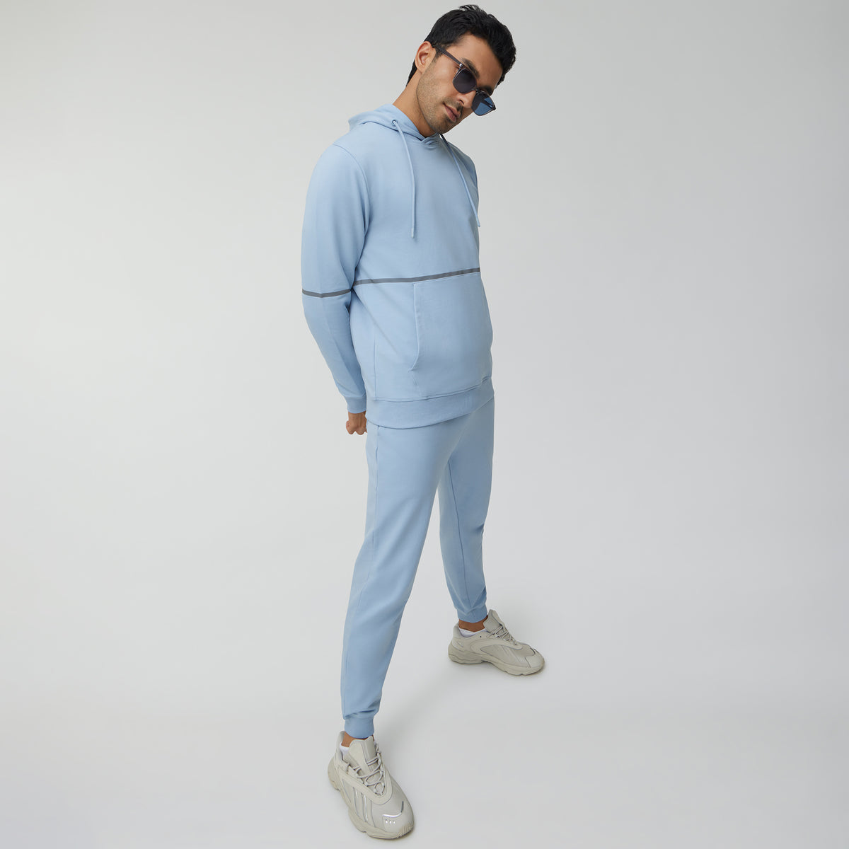Ascent French Terry Cotton Blend Hoodie and Joggers Co-Ord Glacier Blue - XYXX Crew
