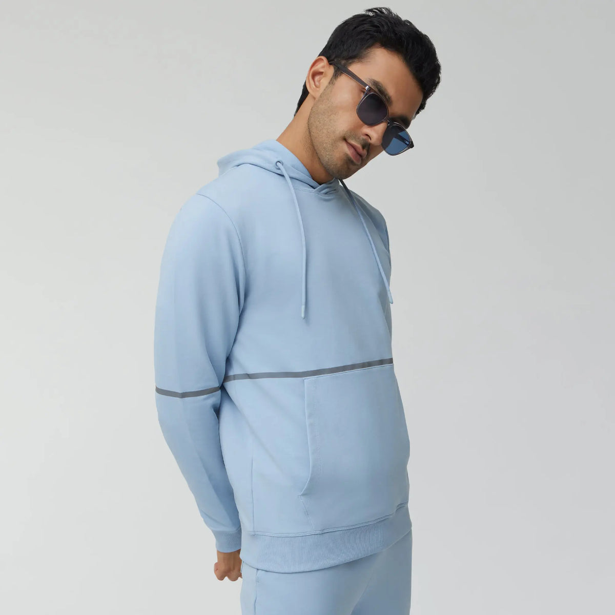 Ascent French Terry Cotton Blend Hoodies Glacier Blue - XYXX Crew