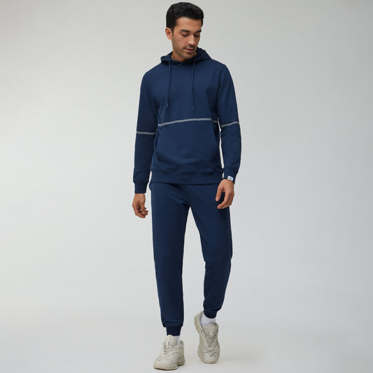 Ascent French Terry Cotton Blend Hoodie and Joggers Co-Ord Midnight Blue - XYXX Crew