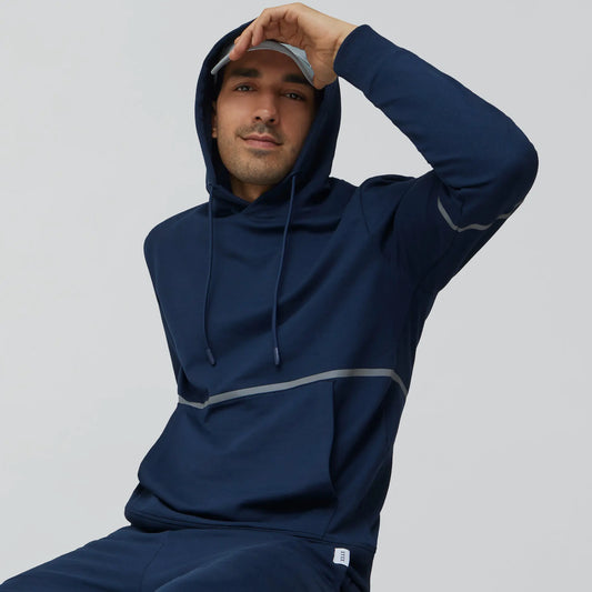 Ascent French Terry Cotton Blend Hoodies Midnight Blue - XYXX Crew