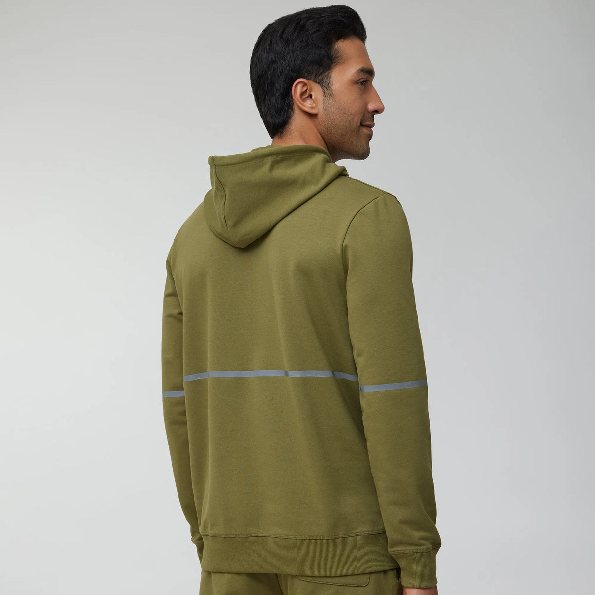 Ascent French Terry Cotton Blend Hoodies Olive Green - XYXX Crew