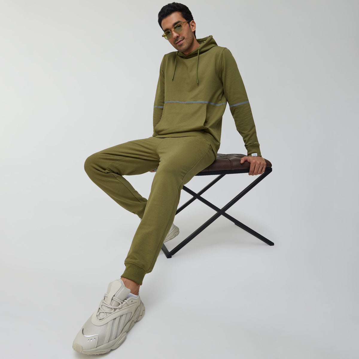 Ascent French Terry Cotton Blend Hoodie and Joggers Co-Ord Olive Green - XYXX Crew