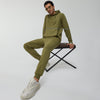 Ascent French Terry Cotton Blend Hoodie and Joggers Co-Ord Olive Green