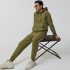 Ascent French Terry Cotton Blend Hoodie and Joggers Co-Ord Olive Green