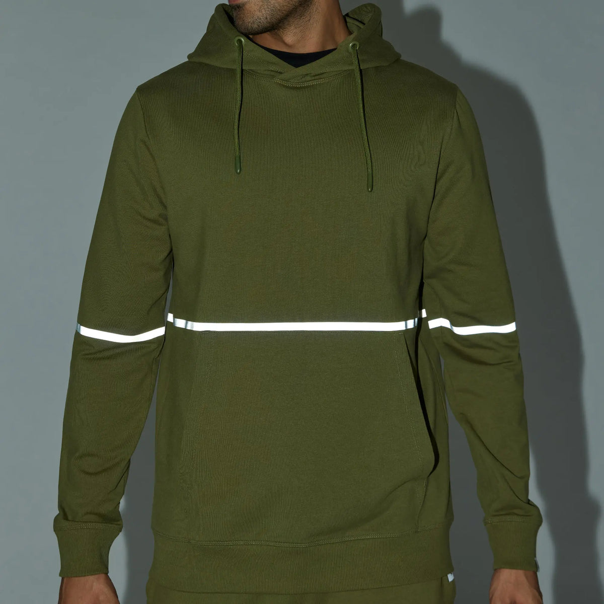 Ascent French Terry Cotton Blend Hoodies Olive Green - XYXX Crew