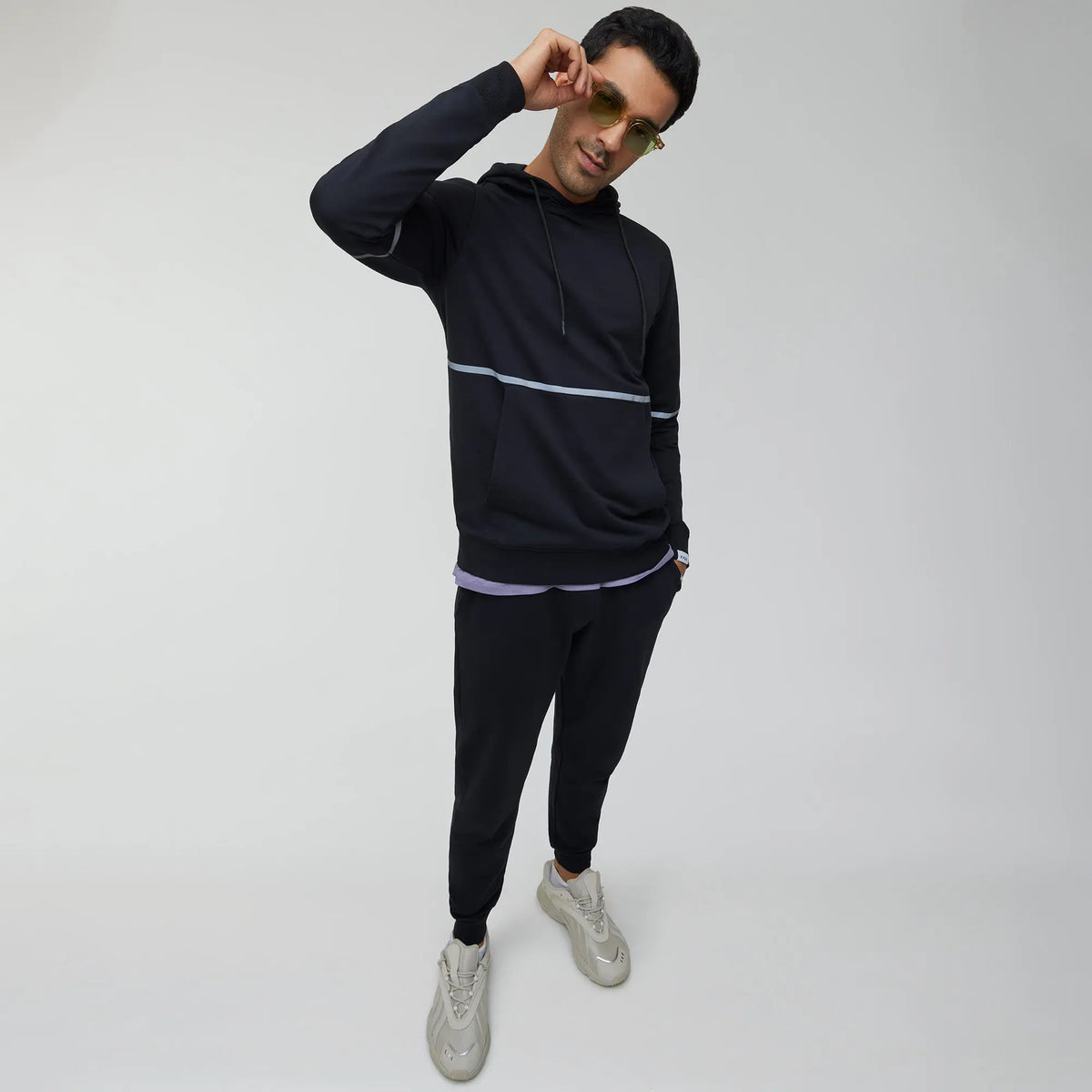 Ascent French Terry Cotton Blend Hoodies Pitch Black - XYXX Crew
