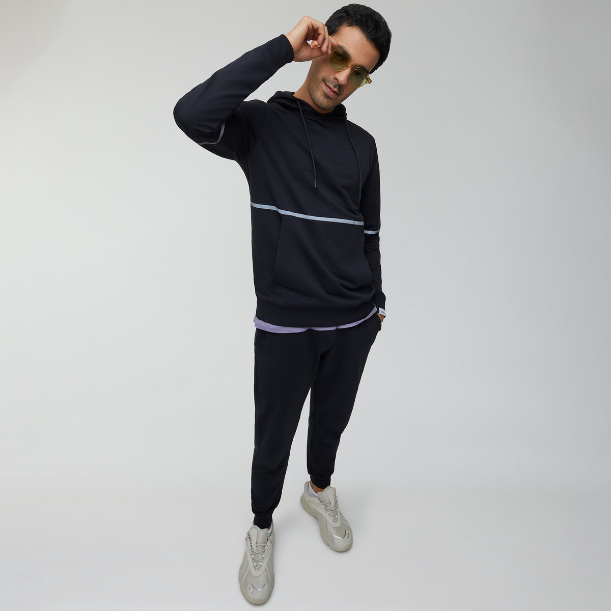 Ascent French Terry Cotton Blend Hoodie and Joggers Co-Ord Pitch Black - XYXX Crew