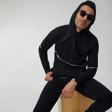 Ascent French Terry Cotton Blend Hoodies Pitch Black - XYXX Crew