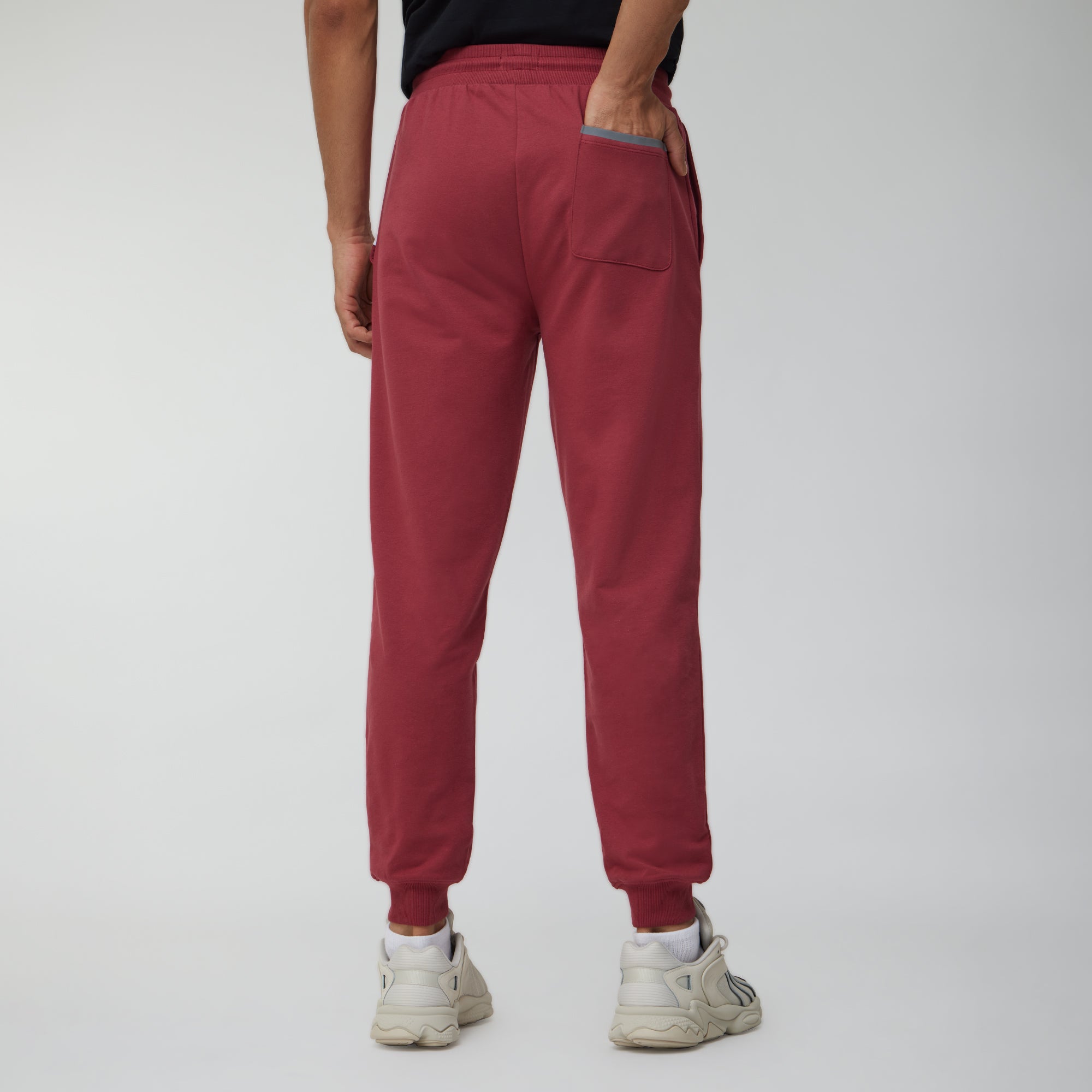 Ascent French Terry Cotton Blend Joggers Crimson Red