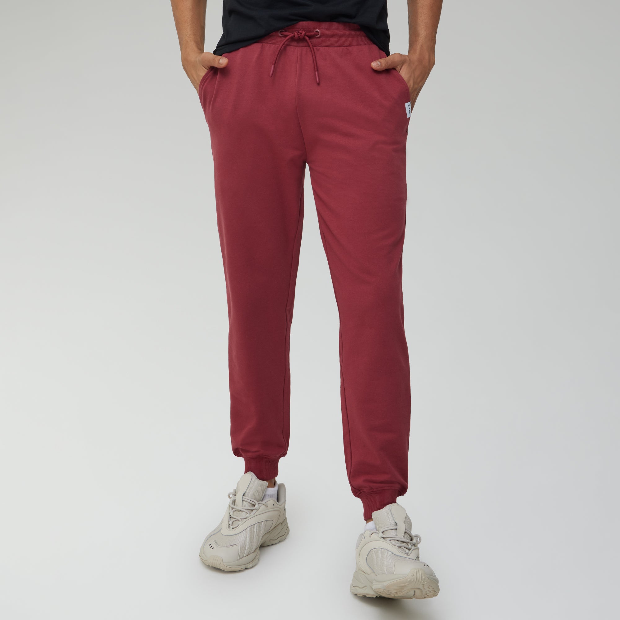 Ascent French Terry Cotton Blend Joggers Crimson Red