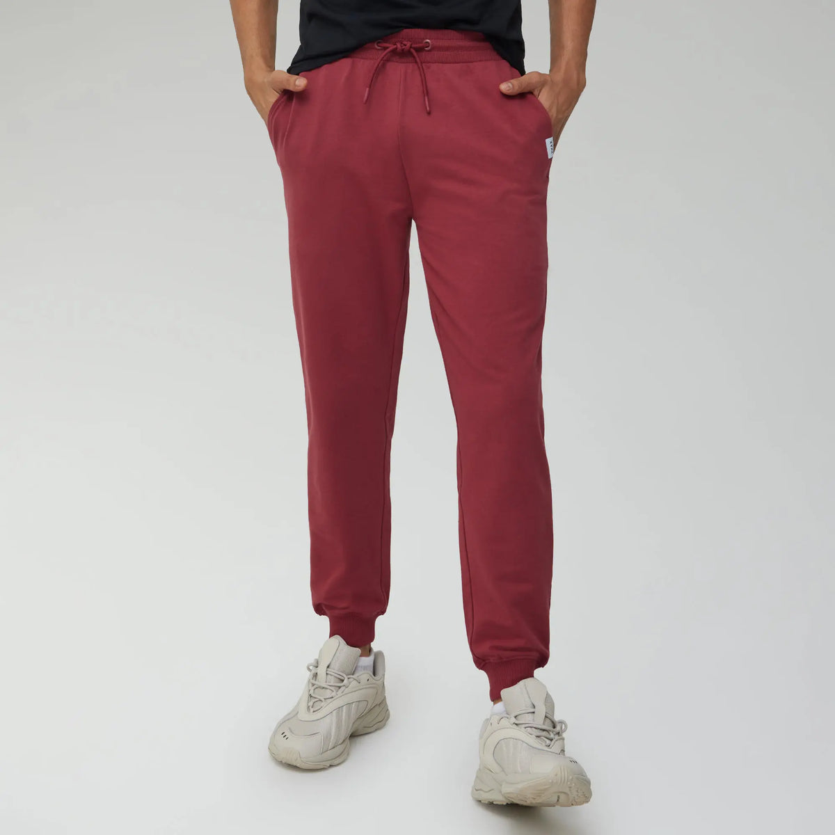 Ascent French Terry Cotton Blend Joggers Crimson Red - XYXX Crew
