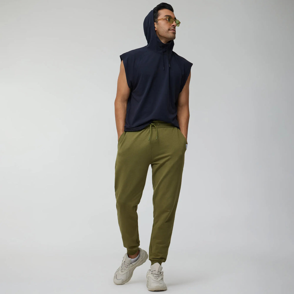 Ascent French Terry Cotton Blend Joggers Olive Green - XYXX Crew