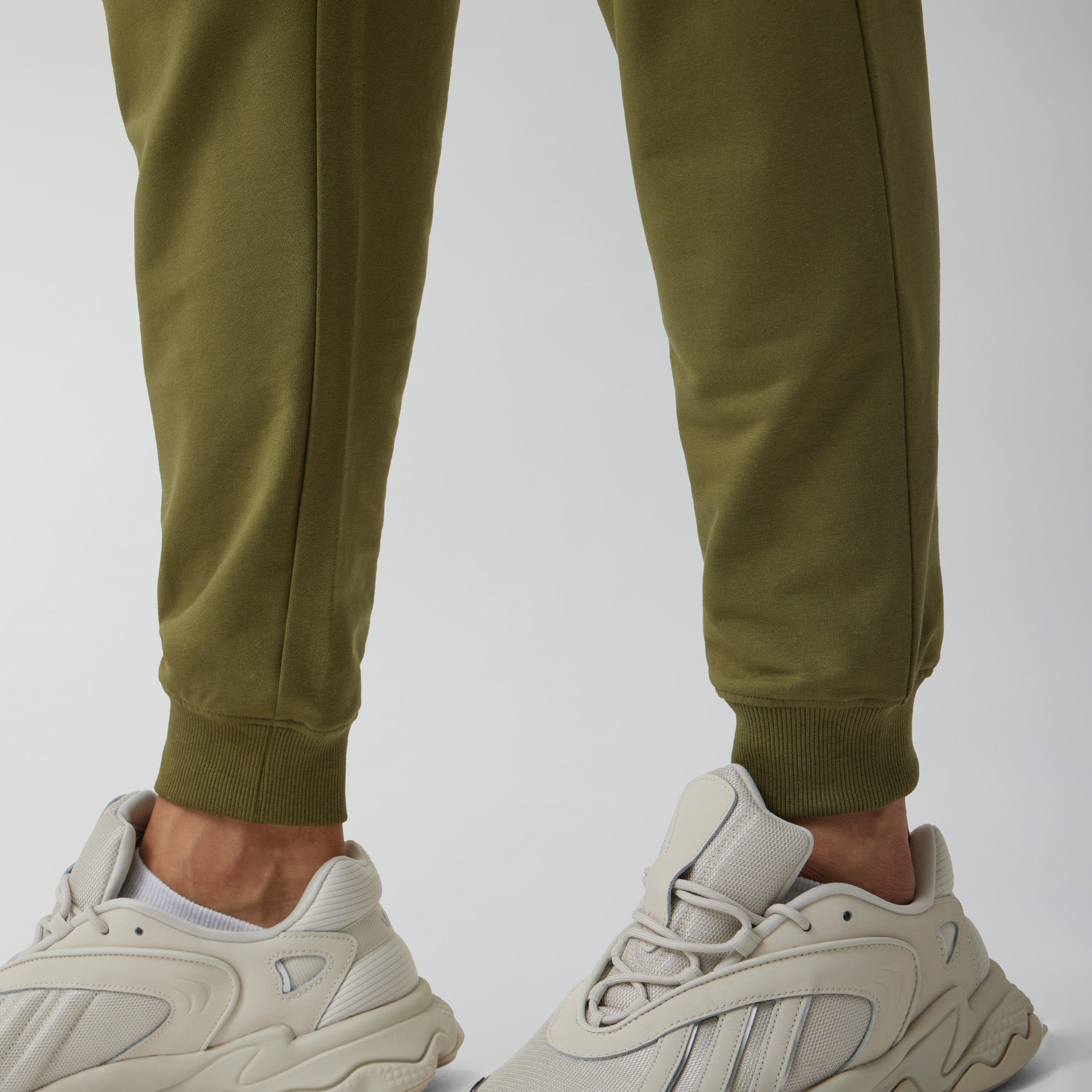 Ascent French Terry Cotton Blend Joggers Olive Green
