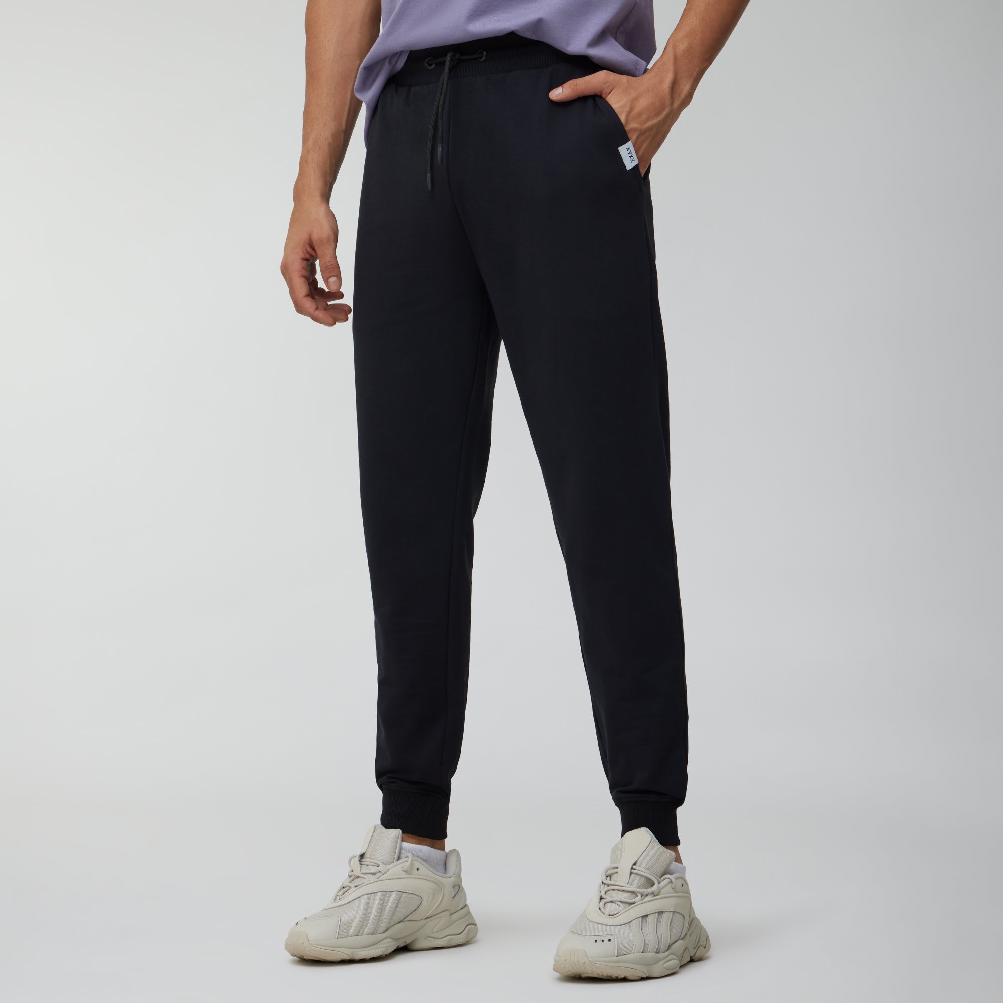 Ascent French Terry Cotton Blend Joggers Pitch Black