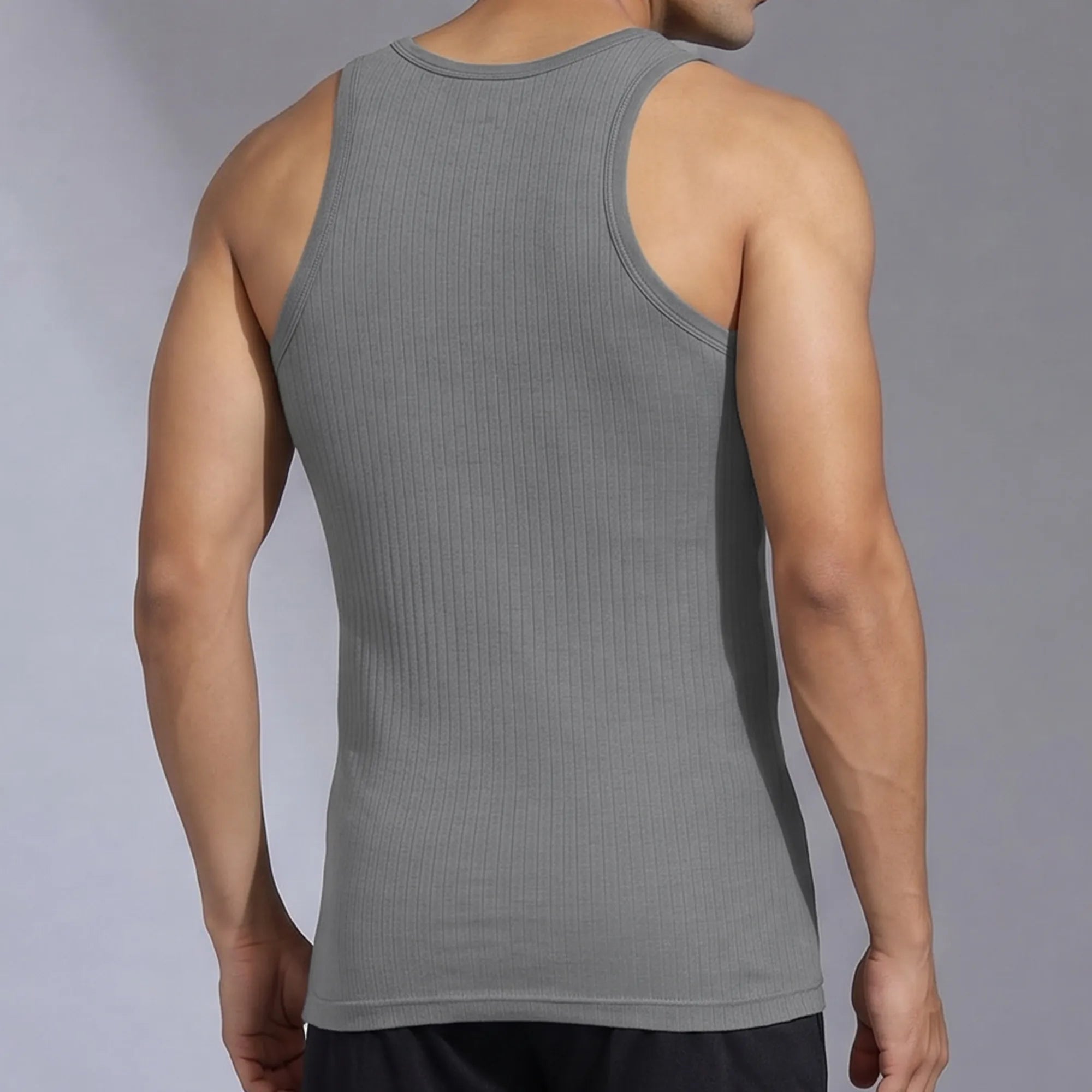 Nova Round Neck Racer Back Vest Ash Grey