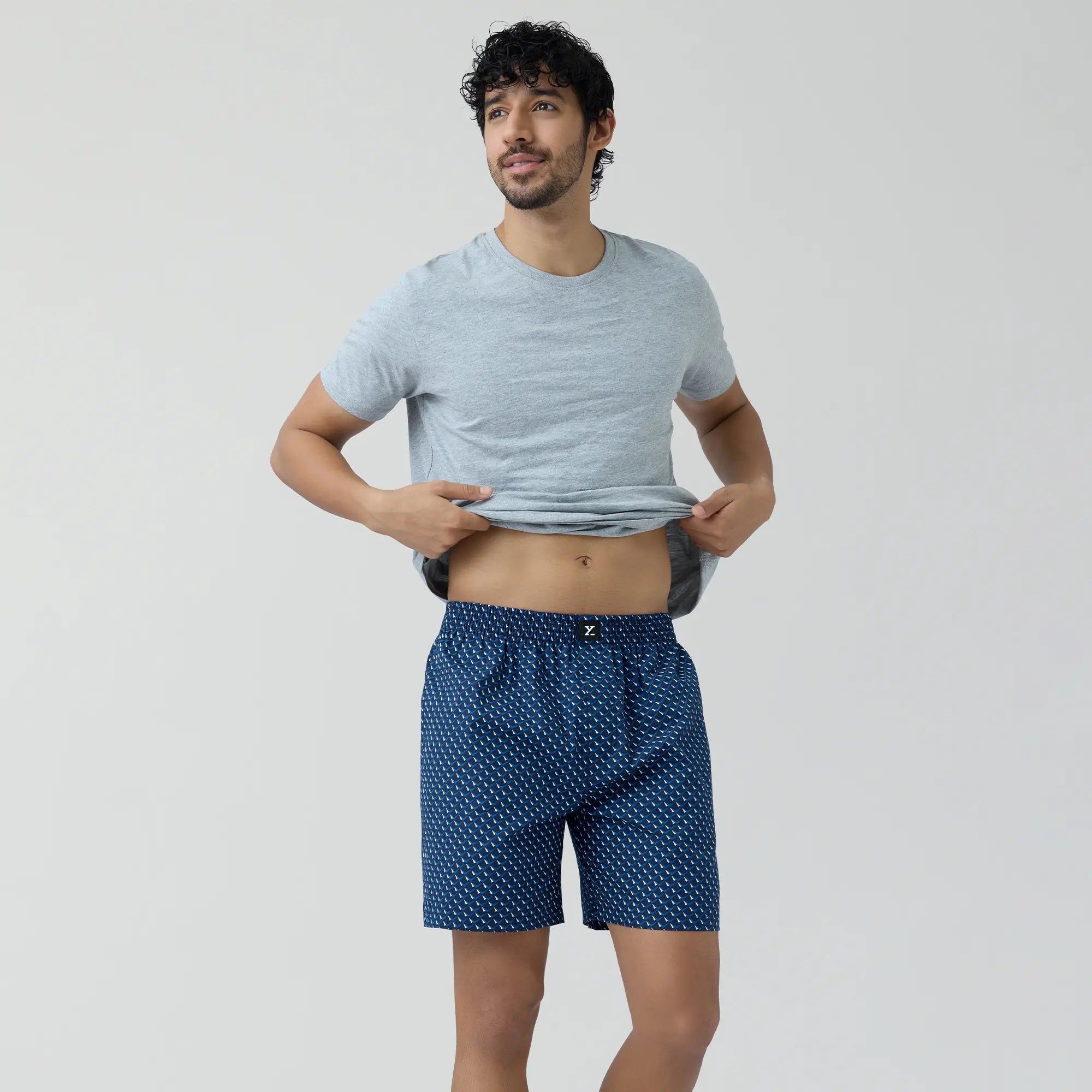 Astor Combed Cotton Boxer Shorts For Men Arrow Blue - XYXX Crew