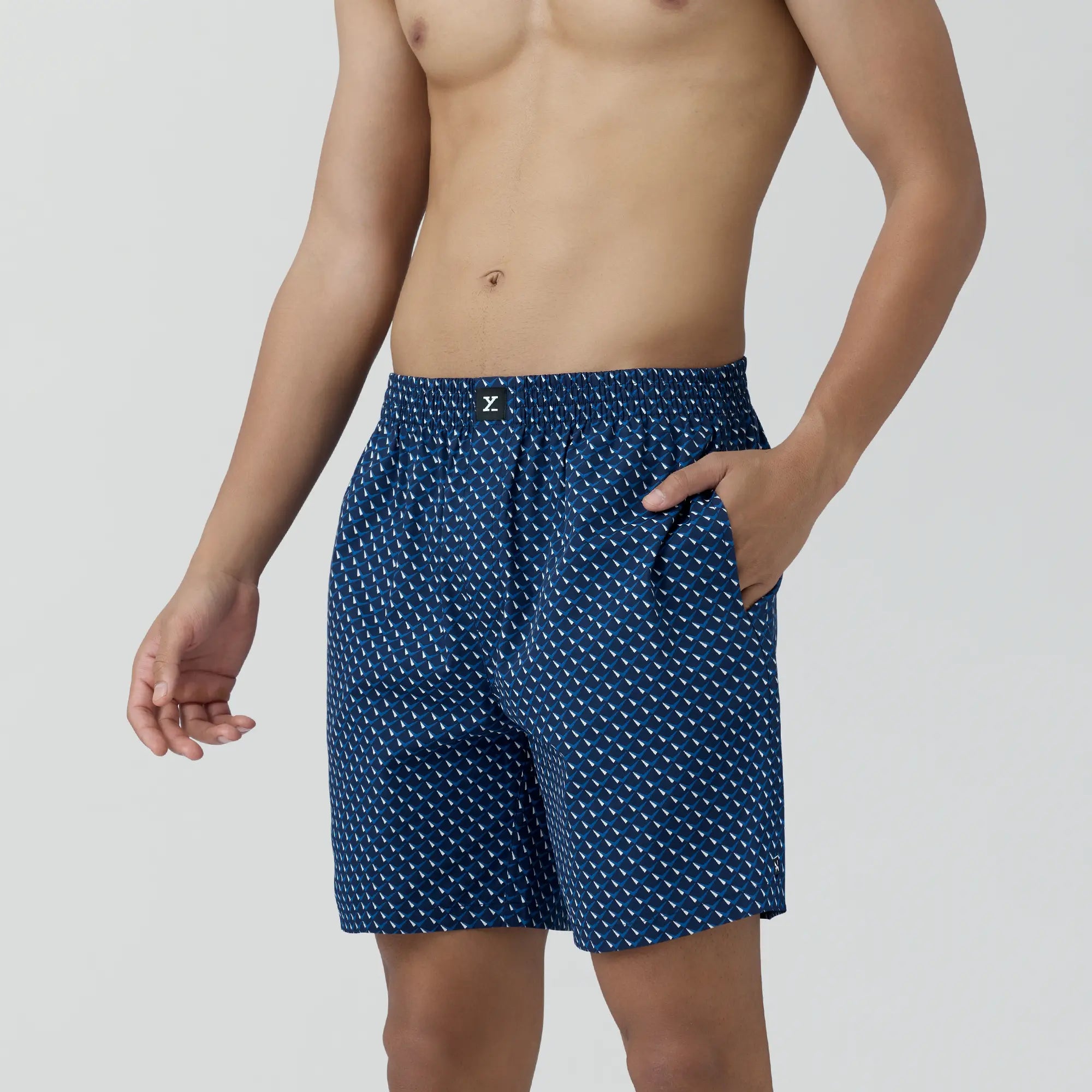 Astor Combed Cotton Boxer Shorts For Men Arrow Blue - XYXX Crew