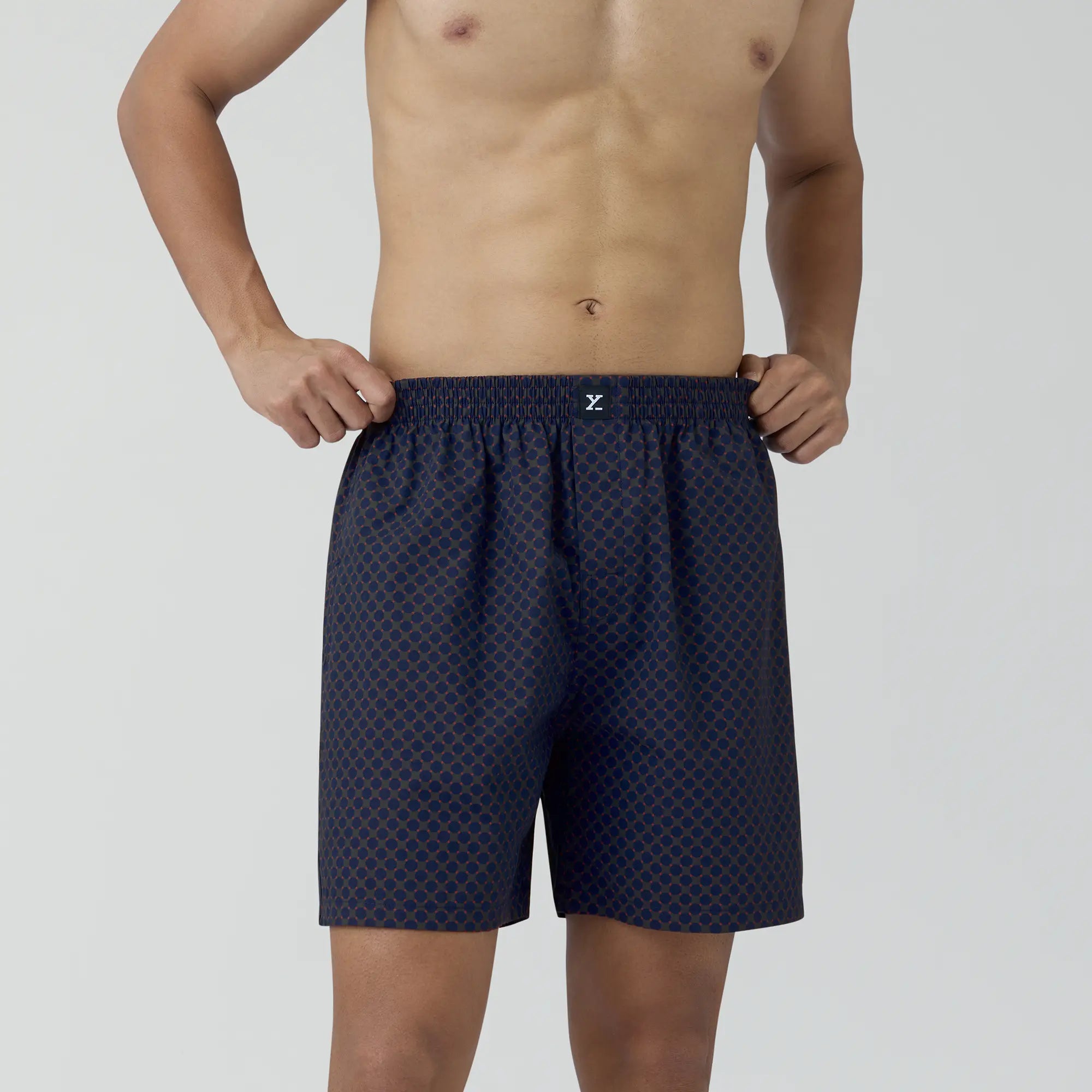 Astor Combed Cotton Boxer Shorts For Men Blue Circle - XYXX Crew