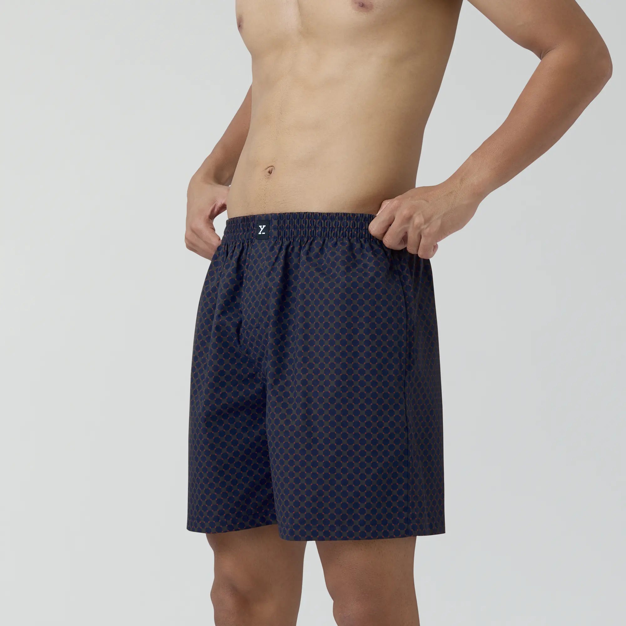 Astor Combed Cotton Boxer Shorts For Men Blue Circle - XYXX Crew