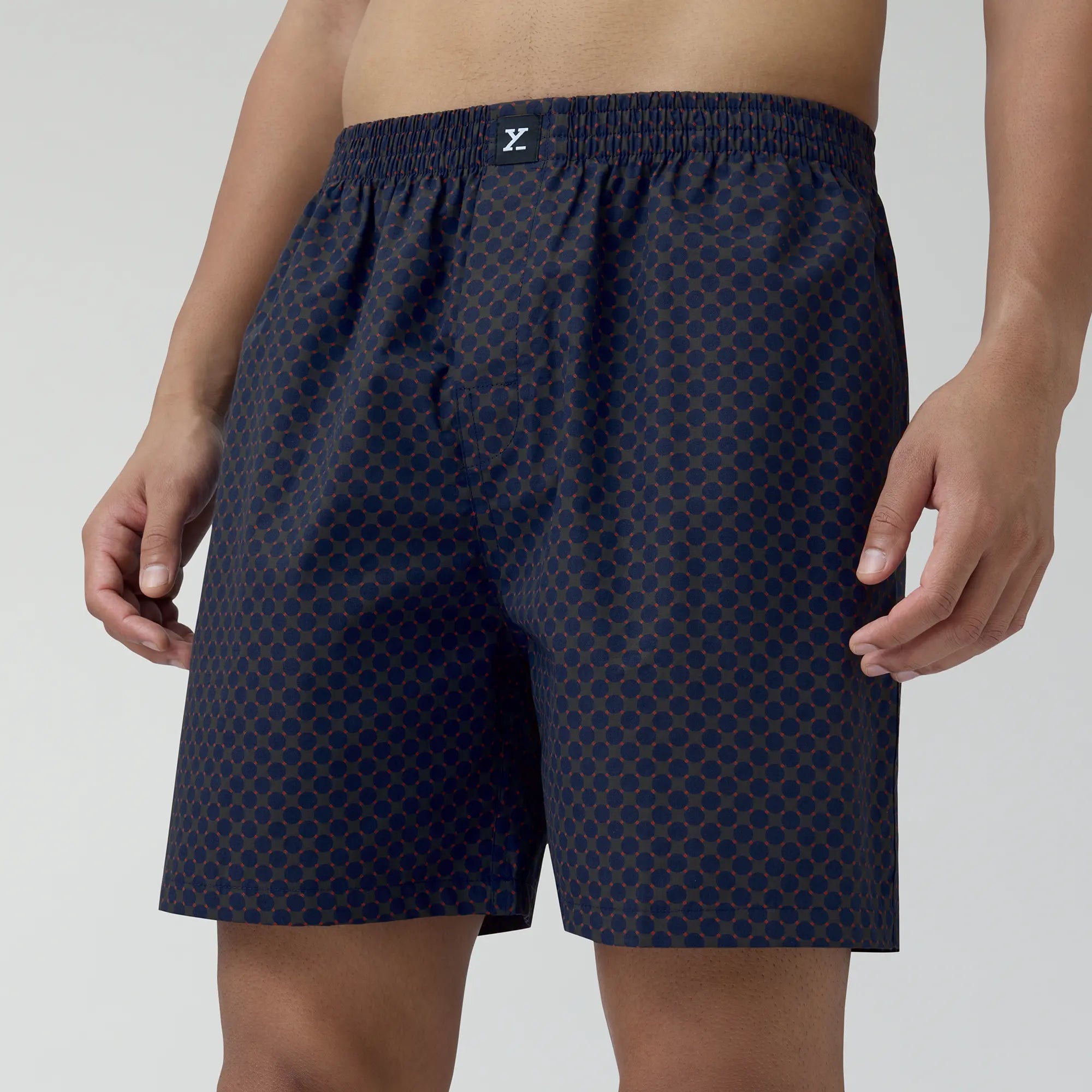 Astor Combed Cotton Boxer Shorts For Men Blue Circle - XYXX Crew