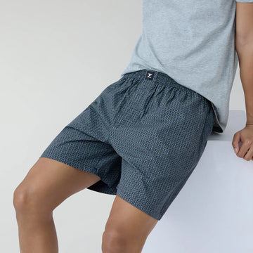 Astor Combed Cotton Boxer Shorts Green Hexagon
