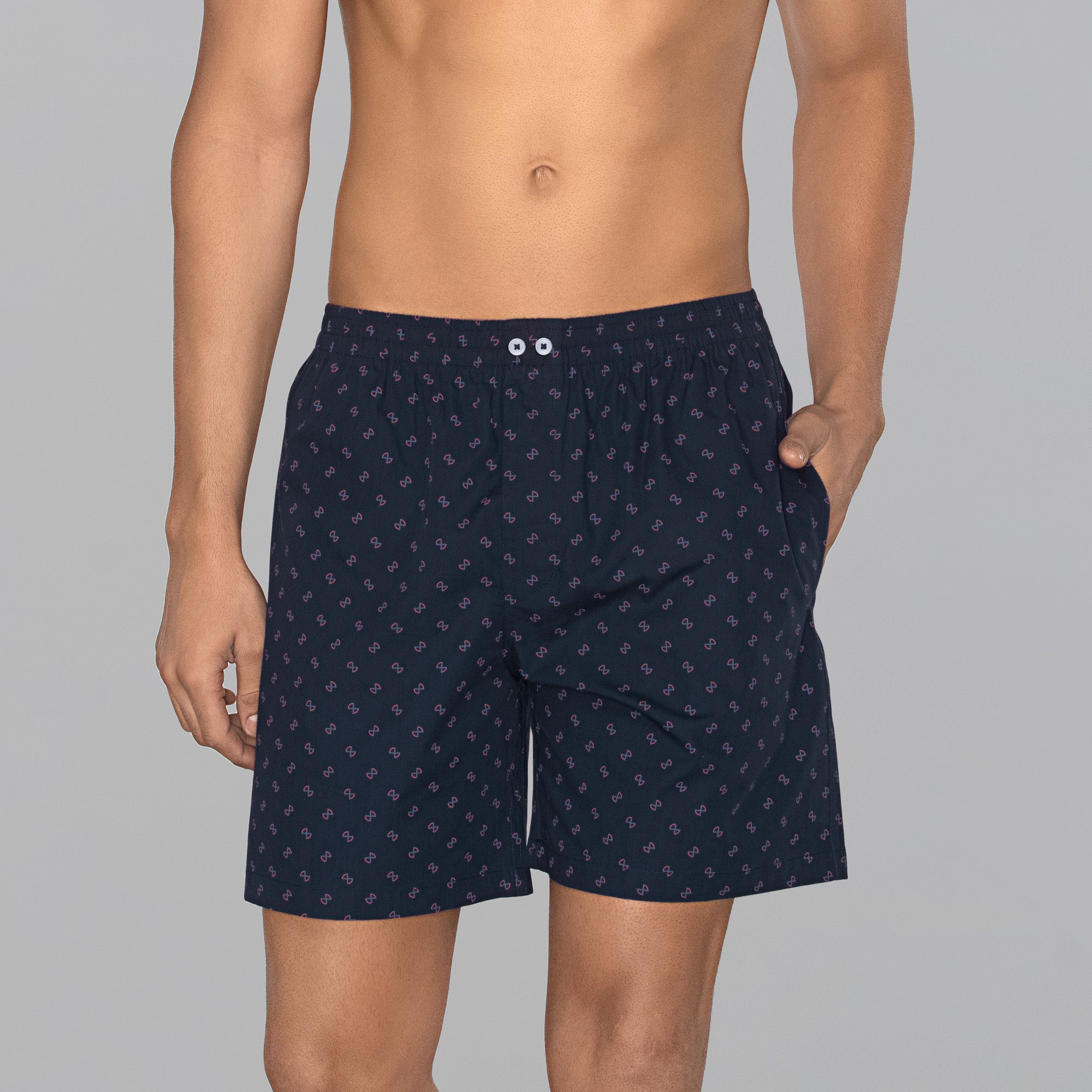 Astor Combed Cotton Boxer Shorts For Men Infinity Black - XYXX Mens Apparels