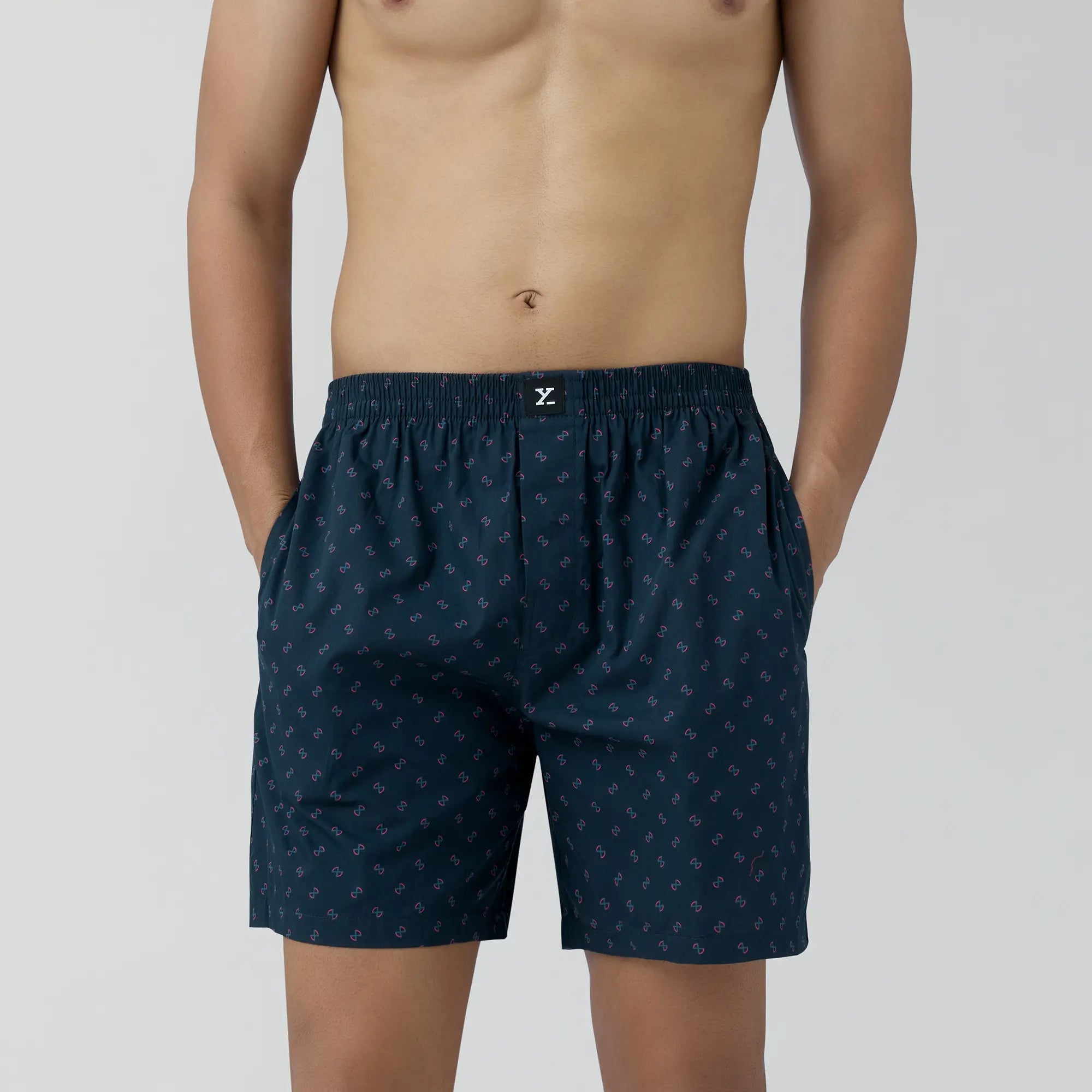 Astor Combed Cotton Boxer Shorts For Men Infinity Black - XYXX Crew