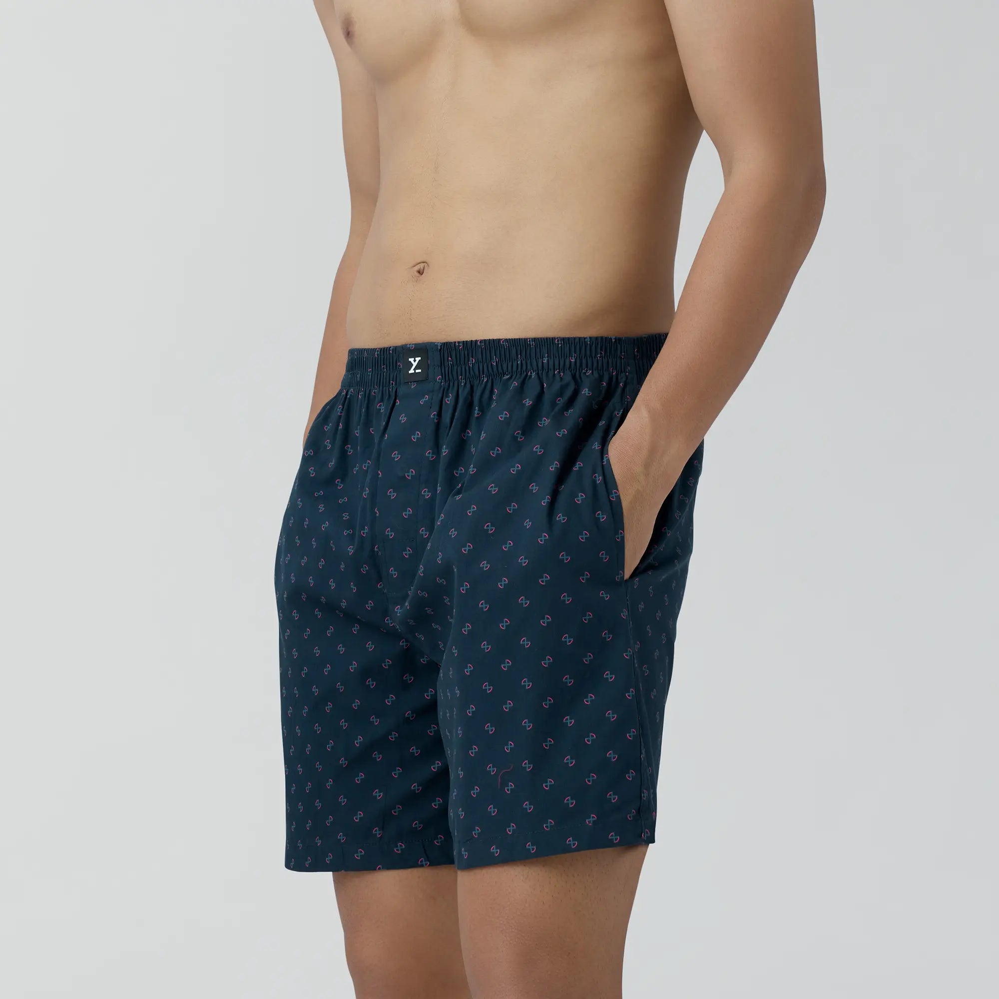 Astor Combed Cotton Boxer Shorts For Men Infinity Black - XYXX Crew