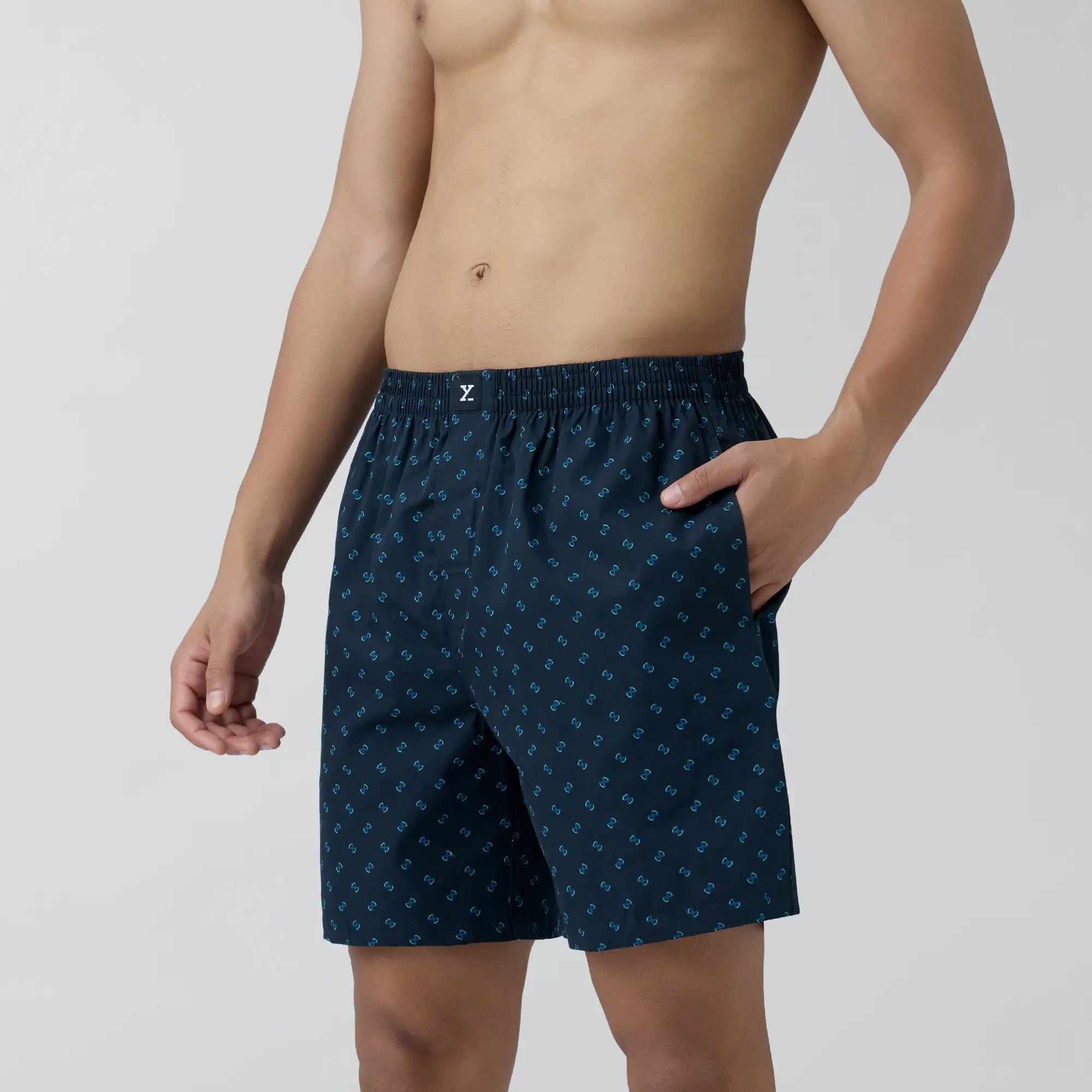 Astor Combed Cotton Boxer Shorts For Men Infinity Blue - XYXX Crew