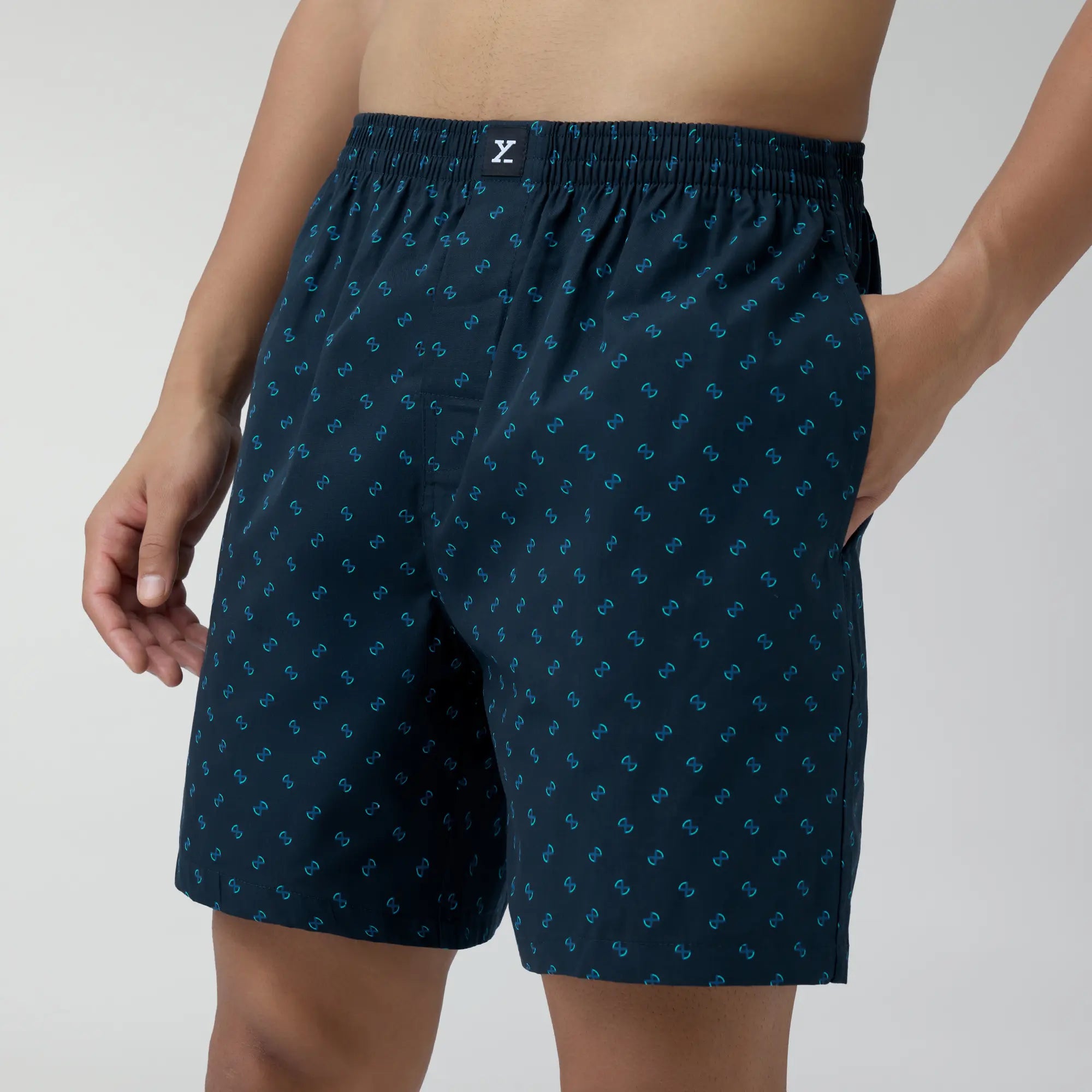 Astor Combed Cotton Boxer Shorts For Men Infinity Blue - XYXX Crew