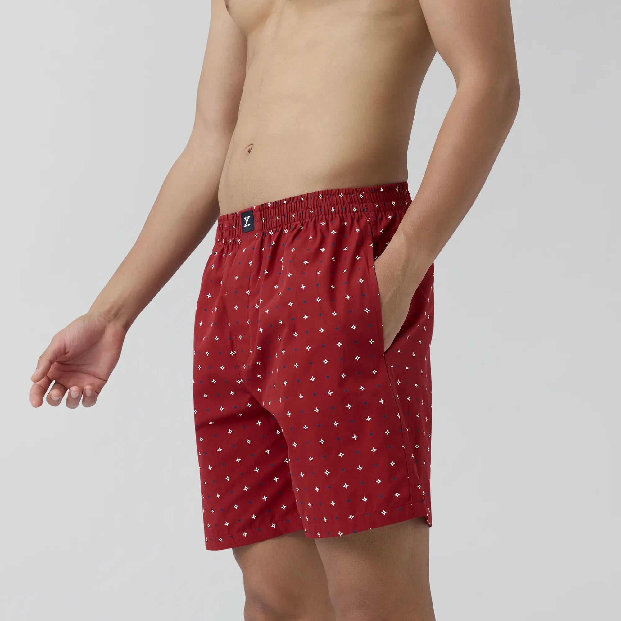 Astor Combed Cotton Boxer Shorts For Men Starry Maroon - XYXX Crew