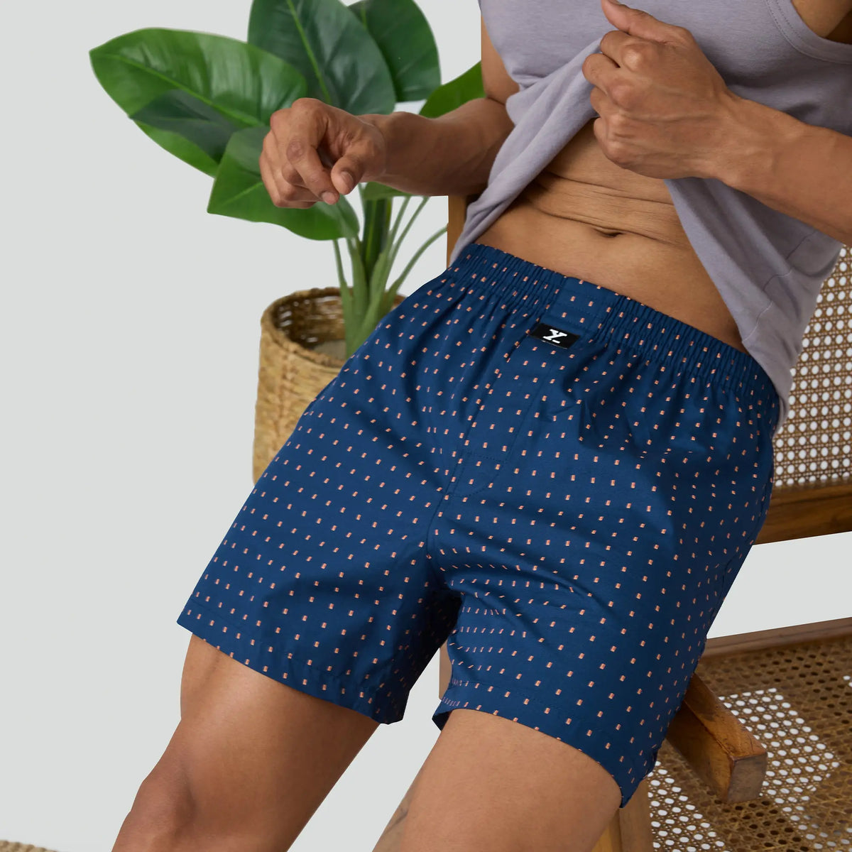 Astor Lounge Inner Boxers Blocks Blue - XYXX Crew