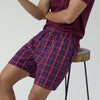 Checkmate Combed Cotton Boxer Shorts Autumn Maroon