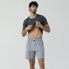 Checkmate Combed Cotton Boxer Shorts Frost Grey