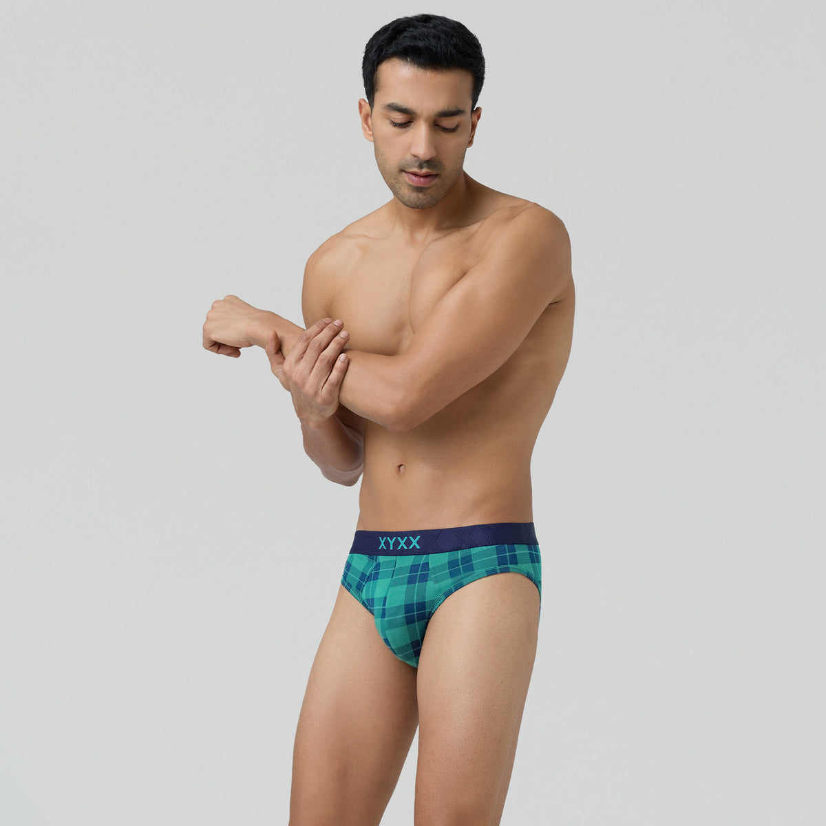Checkmate Modal-Cotton Briefs For Men Aqua Green -  XYXX Crew