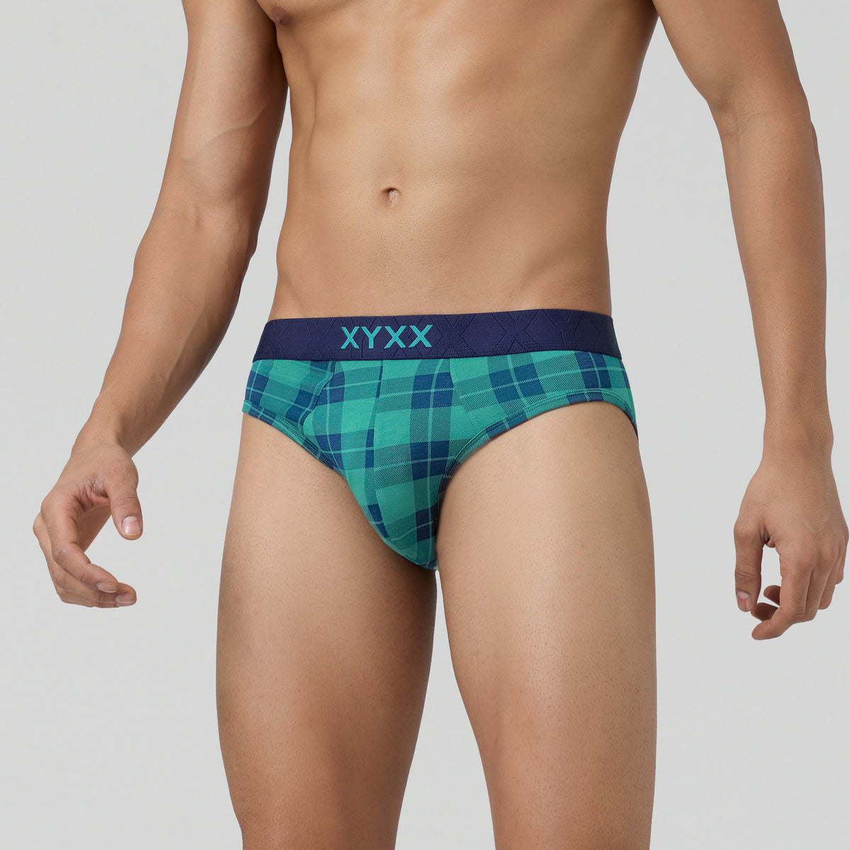 Checkmate Modal-Cotton Briefs For Men Aqua Green -  XYXX Crew