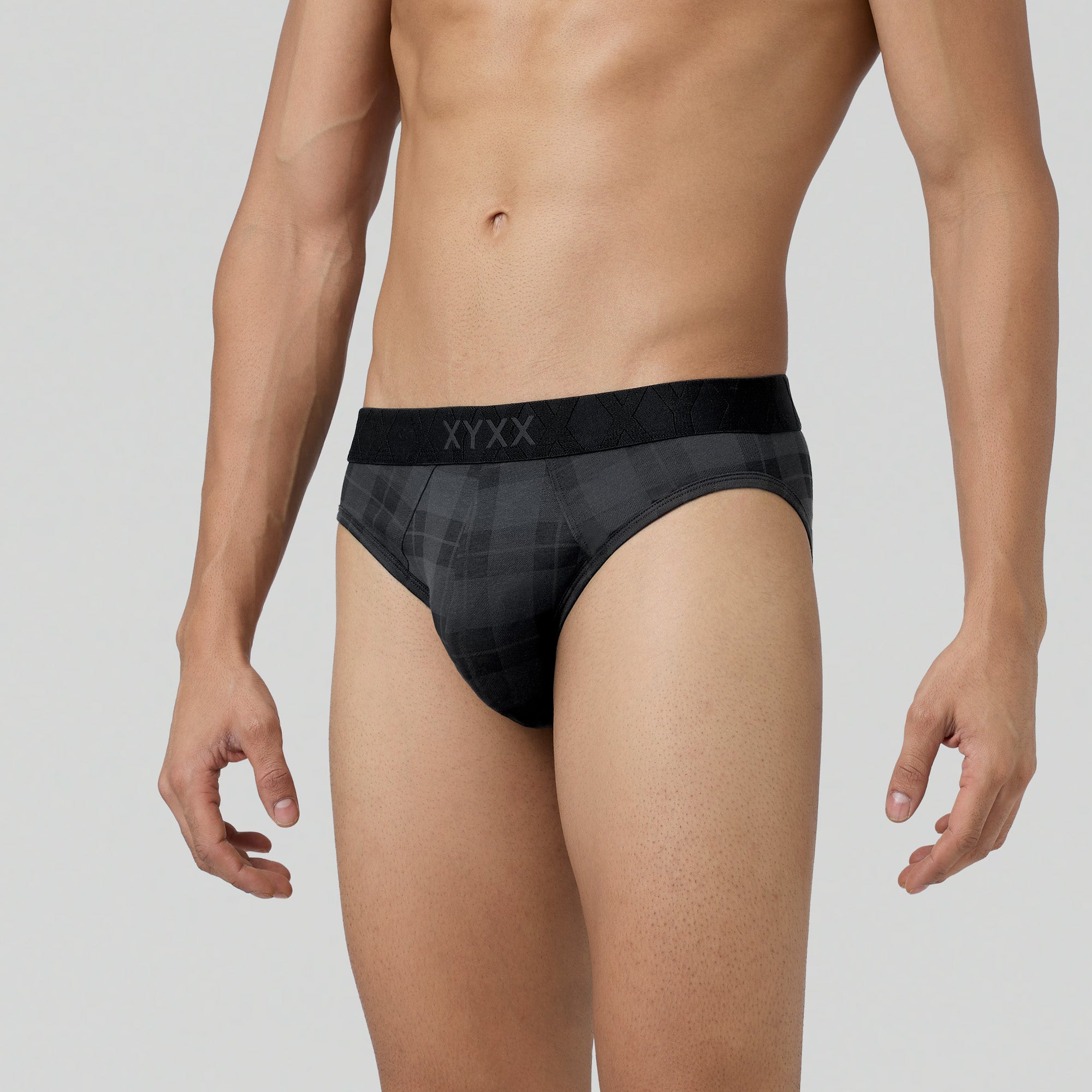 Checkmate Modal-Cotton Briefs For Men Charcoal Black -  XYXX Crew