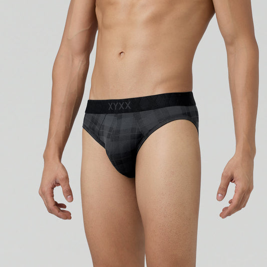 Checkmate Modal-Cotton Briefs For Men Charcoal Black -  XYXX Crew