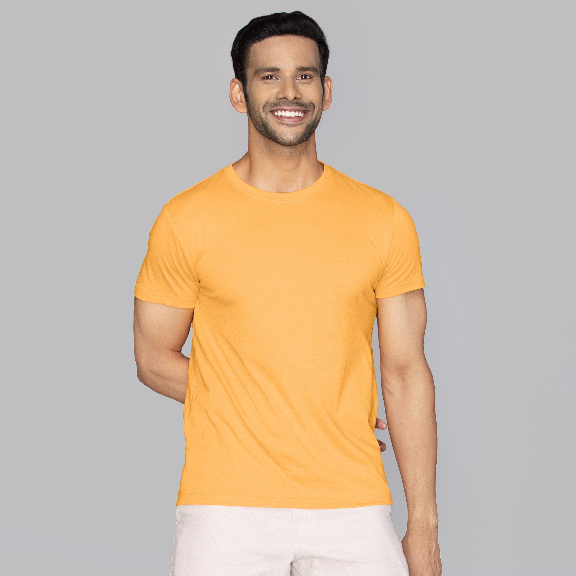 Code Cotton Rich T-shirts For Mens For Men Pack of 2 (Sunshine Yellow, Midnight Blue) - XYXX Mens Apparels
