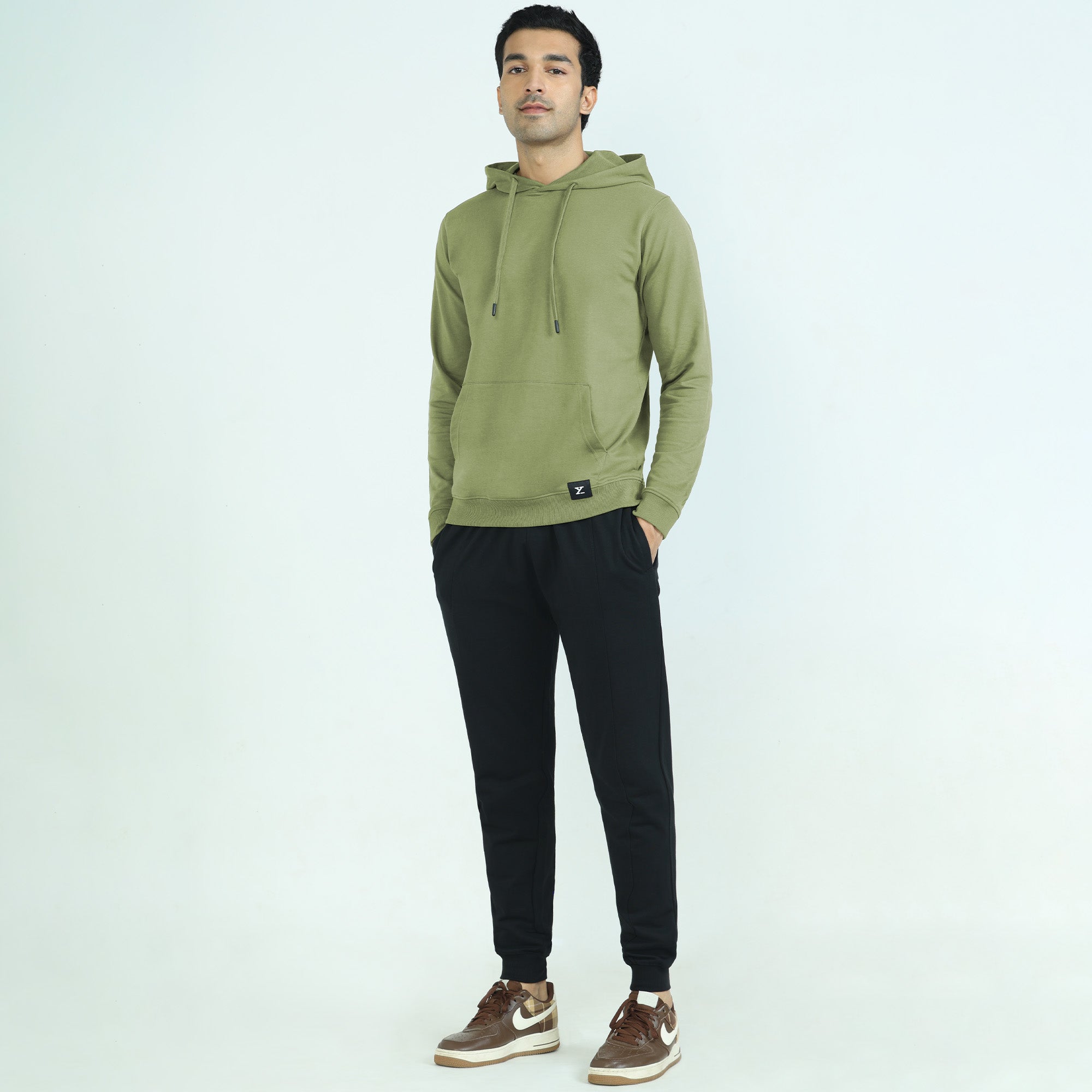 Cruze French Terry Cotton Hoodies For Men Olive Green -  XYXX Crew