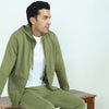 Cruze French Terry Cotton Hoodie Jackets Olive Green