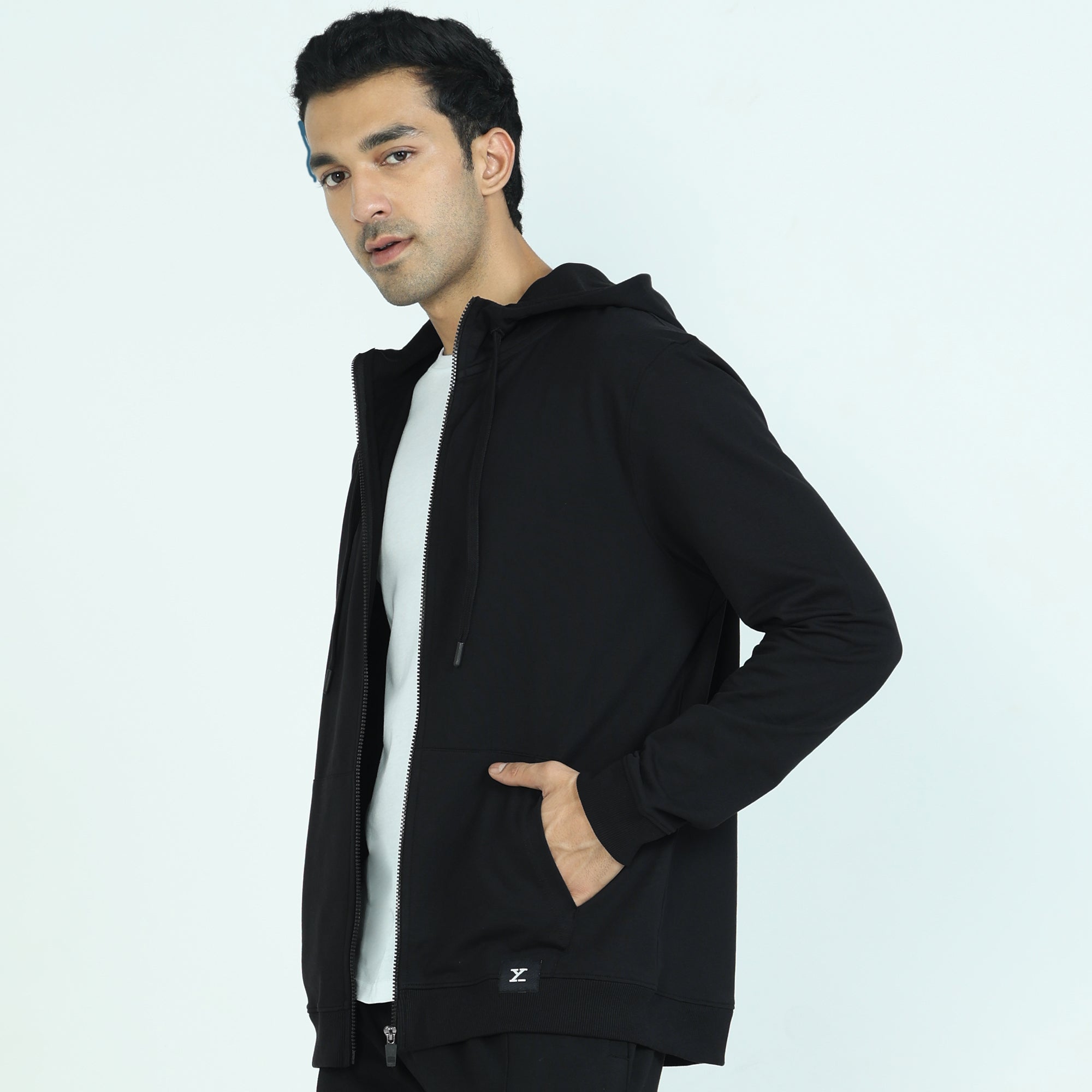 Cruze French Terry Cotton Hoodie Jackets Pitch Black
