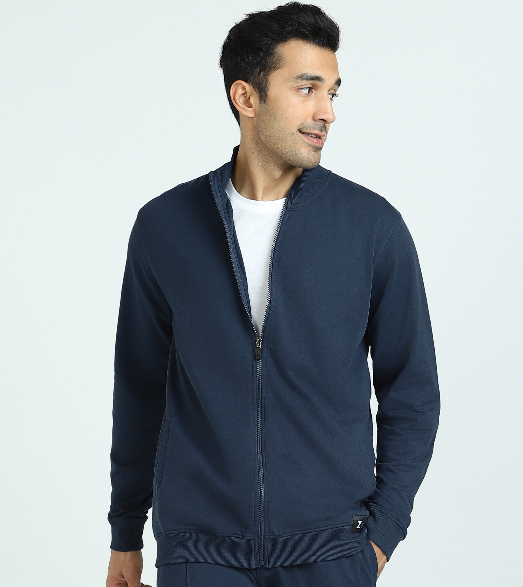 Cruze French Terry Cotton Zip Ups For Men Opal Blue -  XYXX Crew