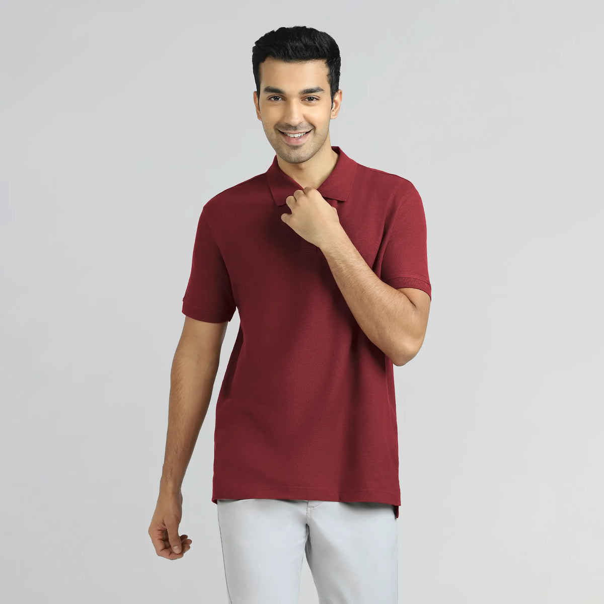 Element Combed Cotton Polo T-shirts Bold Burgundy - XYXX Crew