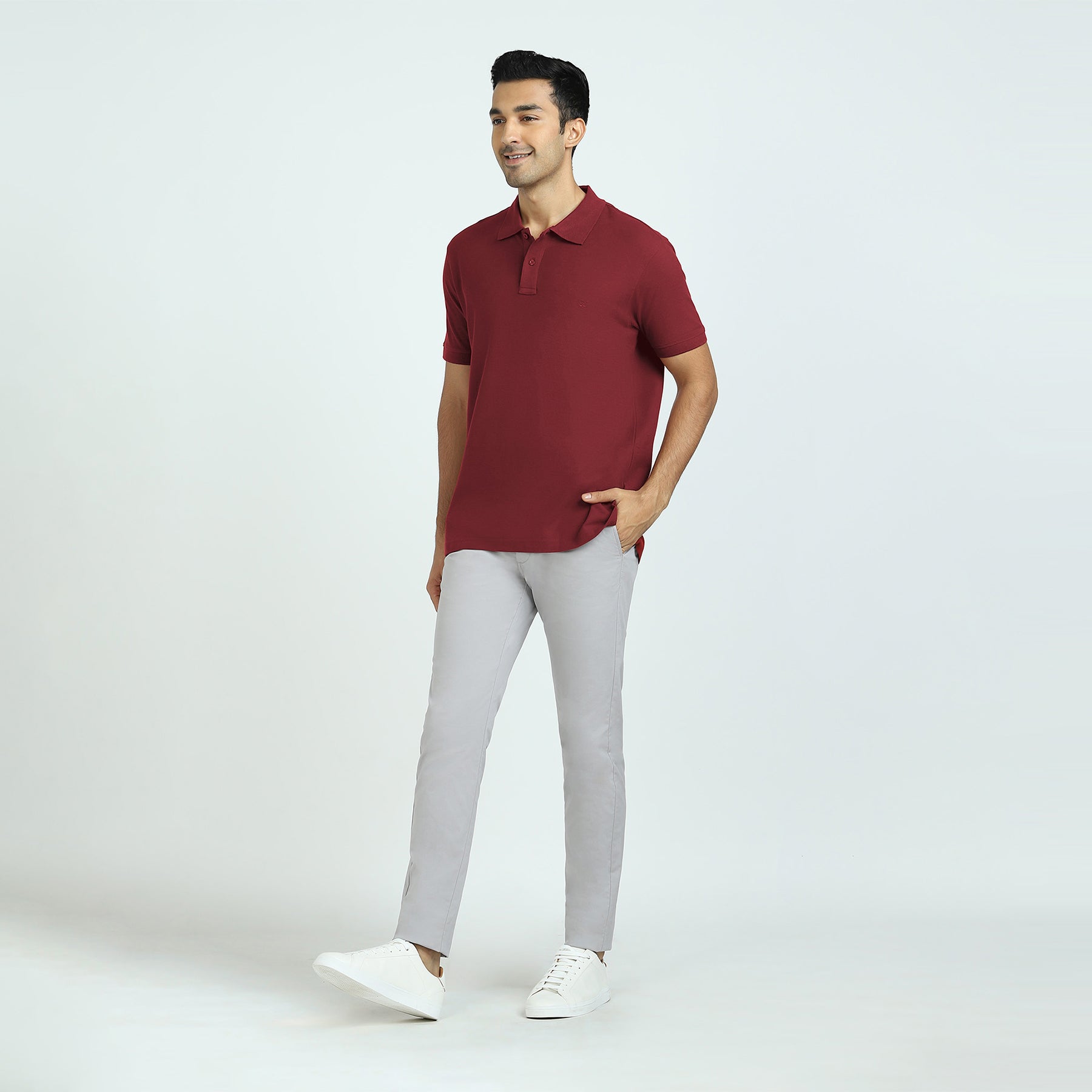 Element Combed Cotton Polo T-shirts For Men Bold Burgundy - XYXX Crew