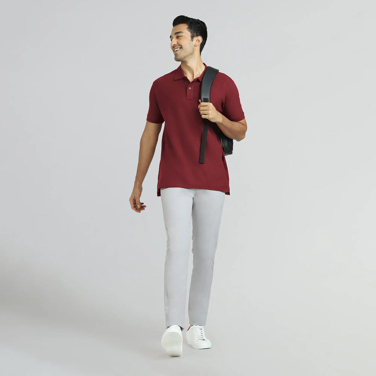 Element Combed Cotton Polo T-shirts Bold Burgundy - XYXX Crew