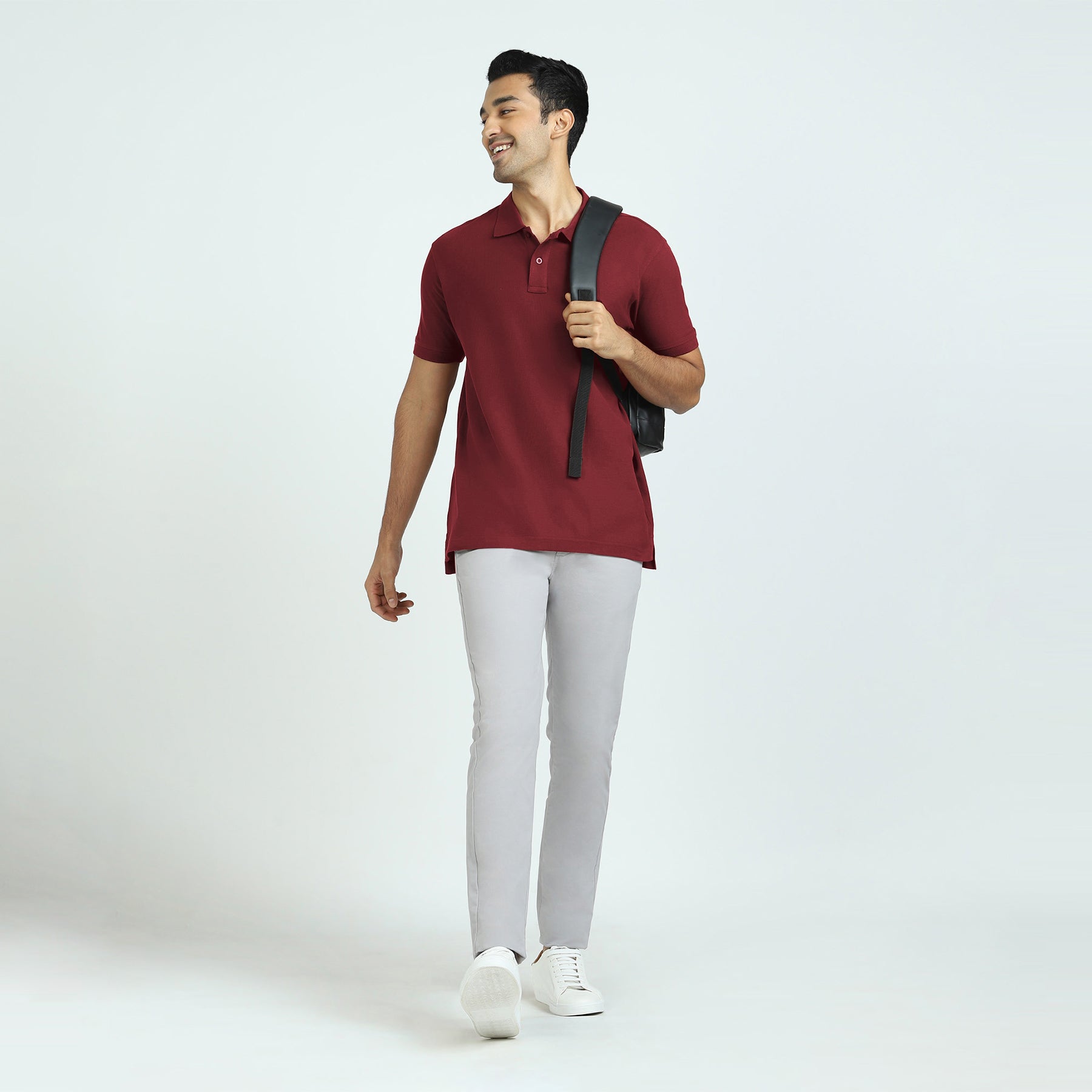 Element Combed Cotton Polo T-shirts For Men Bold Burgundy - XYXX Crew