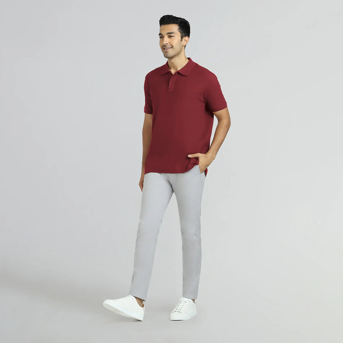 Element Combed Cotton Polo T-shirts Bold Burgundy - XYXX Crew