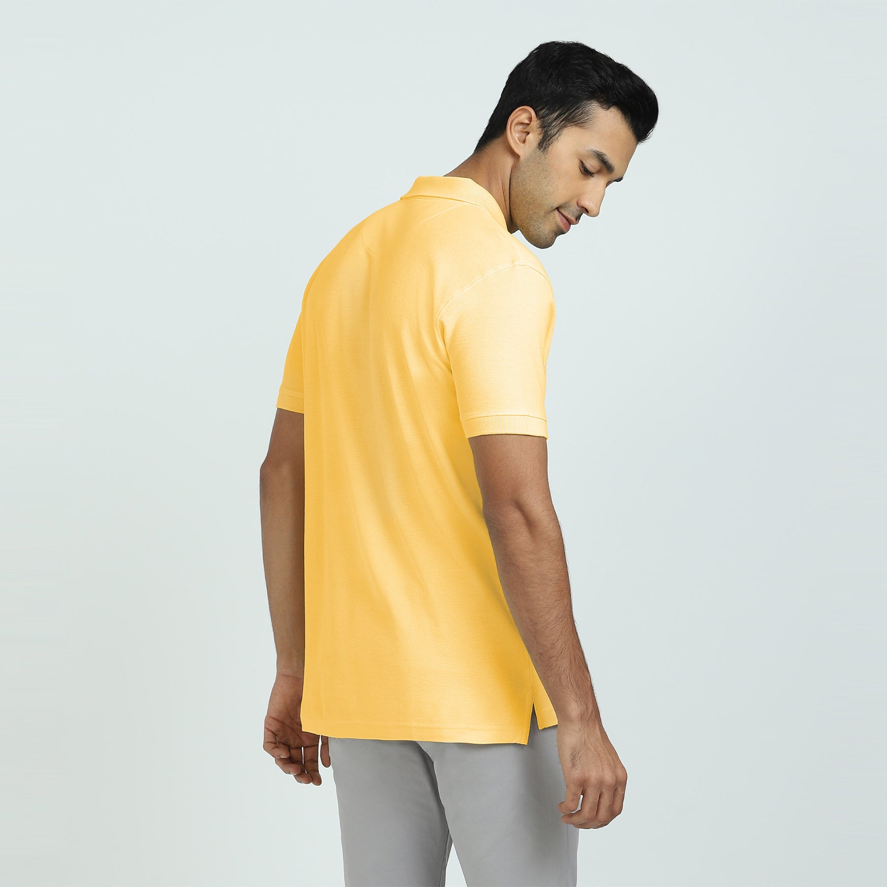 Element Combed Cotton Polo T-shirts For Men Butter Yellow - XYXX Crew